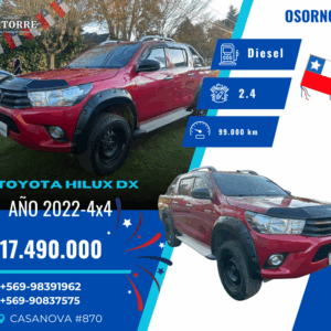 TOYOTA HILUX DX 4X4 – 2022