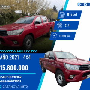 TOYOTA HILUX DX 2021 – 4X2