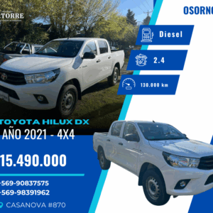 TOYOTA HILUX DX 2021 – 4X4