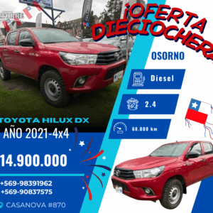 TOYOTA HILUX DX 4X4 – 2021
