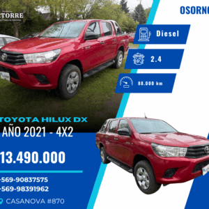 TOYOTA HILUX DX 2021 – 4X2