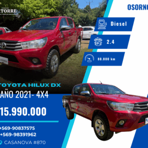 TOYOTA HILUX DX 4×4 – 2021