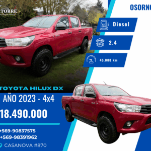 TOYOTA HILUX DX 4X4 – 2023 VENDIDA