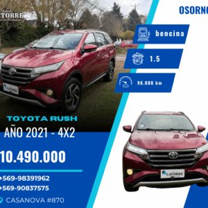 TOYOTA RUSH 4X2 – 2021 VENDIDO
